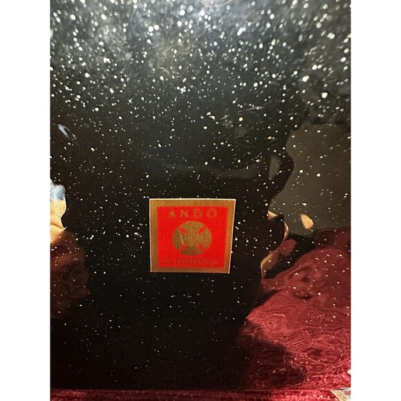 Vintage Japanese Ando Cloisonné Enamel Small Tray, Cherry Blossom on Tree Design - Picture 12 of 14